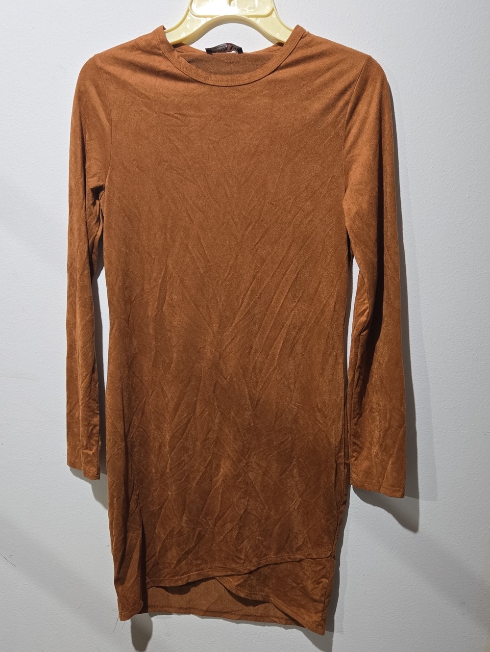 Fashion Nova Mini Dress in Rust Brown